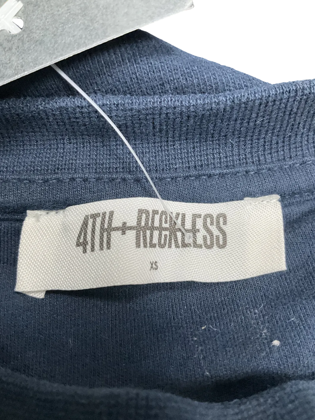 4th & Reckless Blue Peyton Slogan-embroidered Cotton-jersey Sweatshirt UK XS