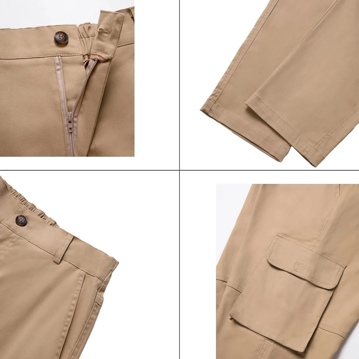 AIFARLD Cargo Pants for Men Multi Pockets Work Pants Cotton Stretch Elastic Waist Relaxed Fit Hiking Outdoor Casual