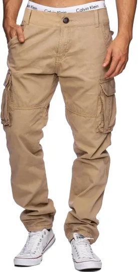 AIFARLD Cargo Pants for Men Multi Pockets Work Pants Cotton Stretch Elastic Waist Relaxed Fit Hiking Outdoor Casual