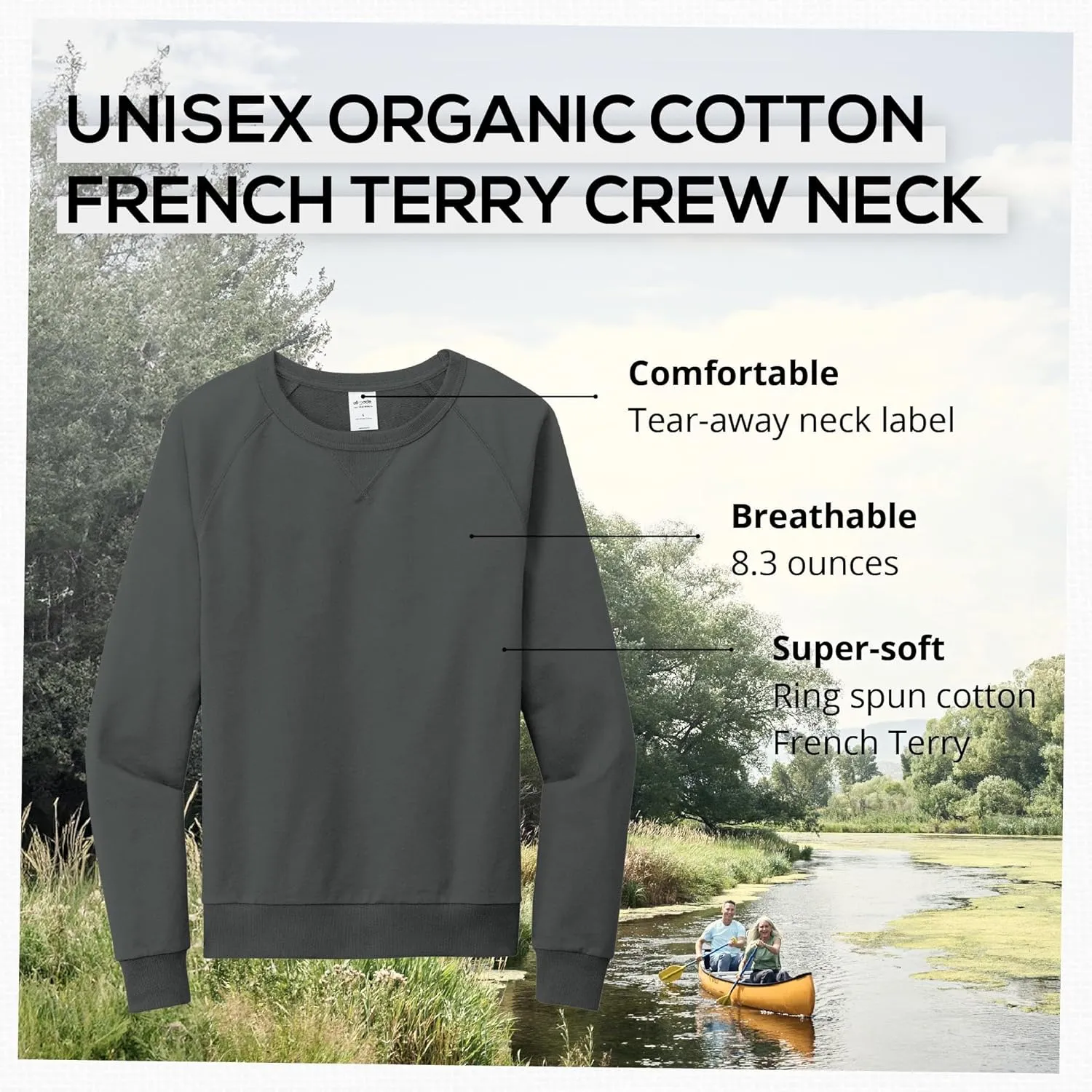 Allmade Unisex Organic French Terry Crewneck Sweatshirt