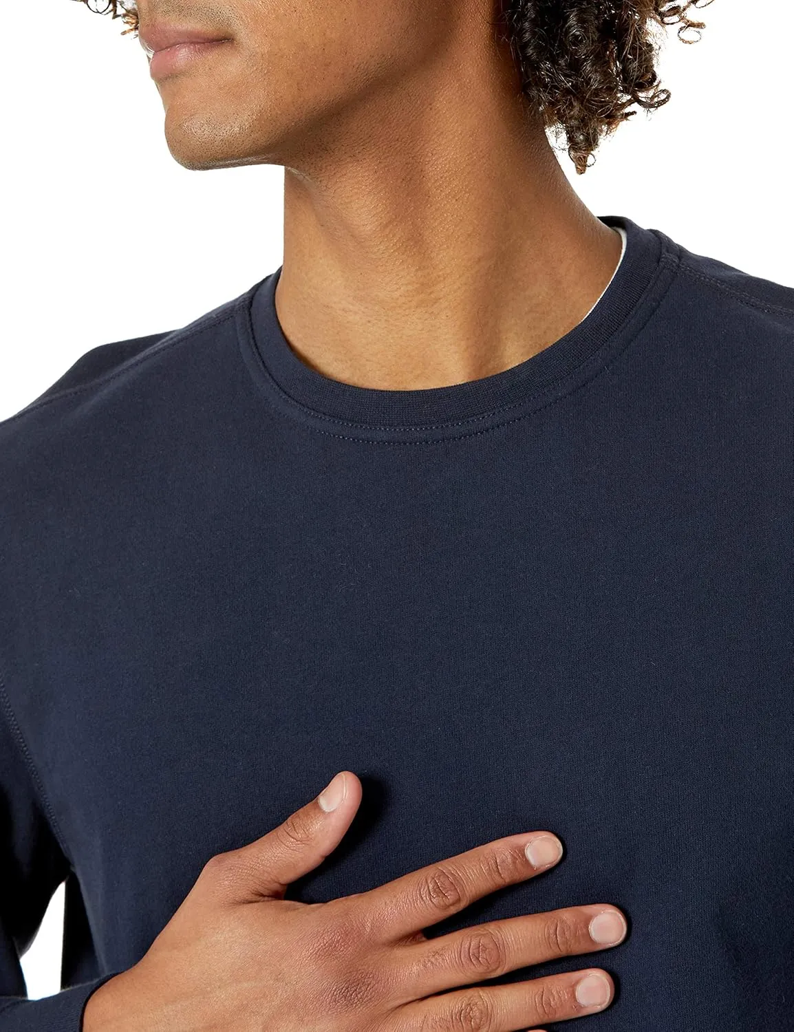 Amazon Essentials Men's Long-Sleeve Lightweight Fleece French Terry Crewneck Sweatshirt