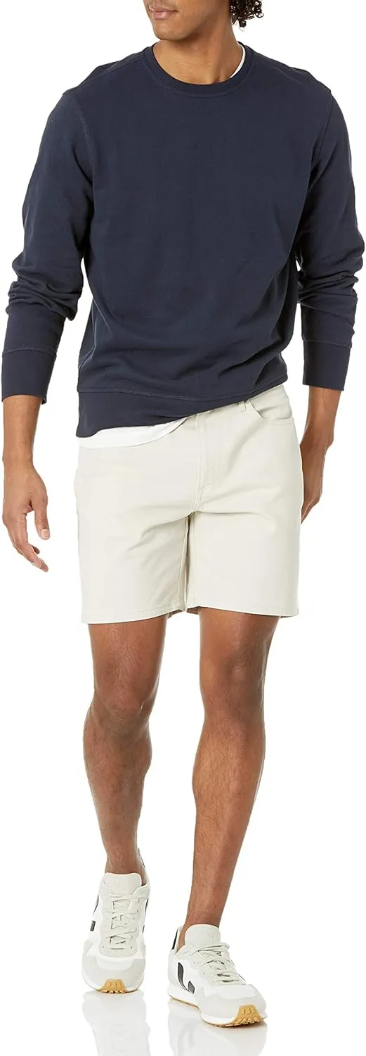 Amazon Essentials Men's Long-Sleeve Lightweight Fleece French Terry Crewneck Sweatshirt