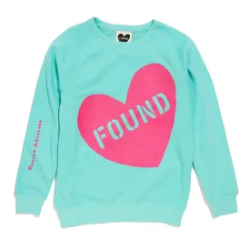 Found My Animal Big Full Heart Sweatshirt, Aqua   Fuchsia
