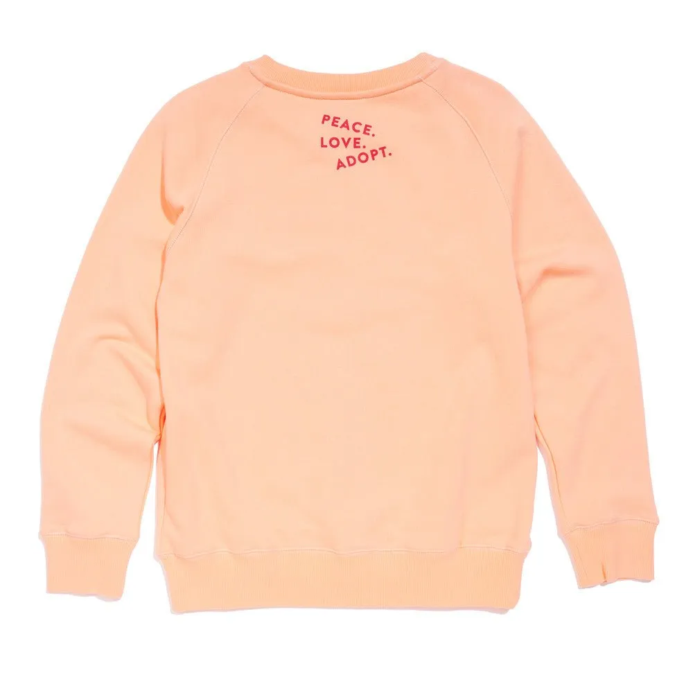 Found My Animal Big Full Heart Sweatshirt, Coral   Peach