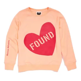 Found My Animal Big Full Heart Sweatshirt, Coral   Peach