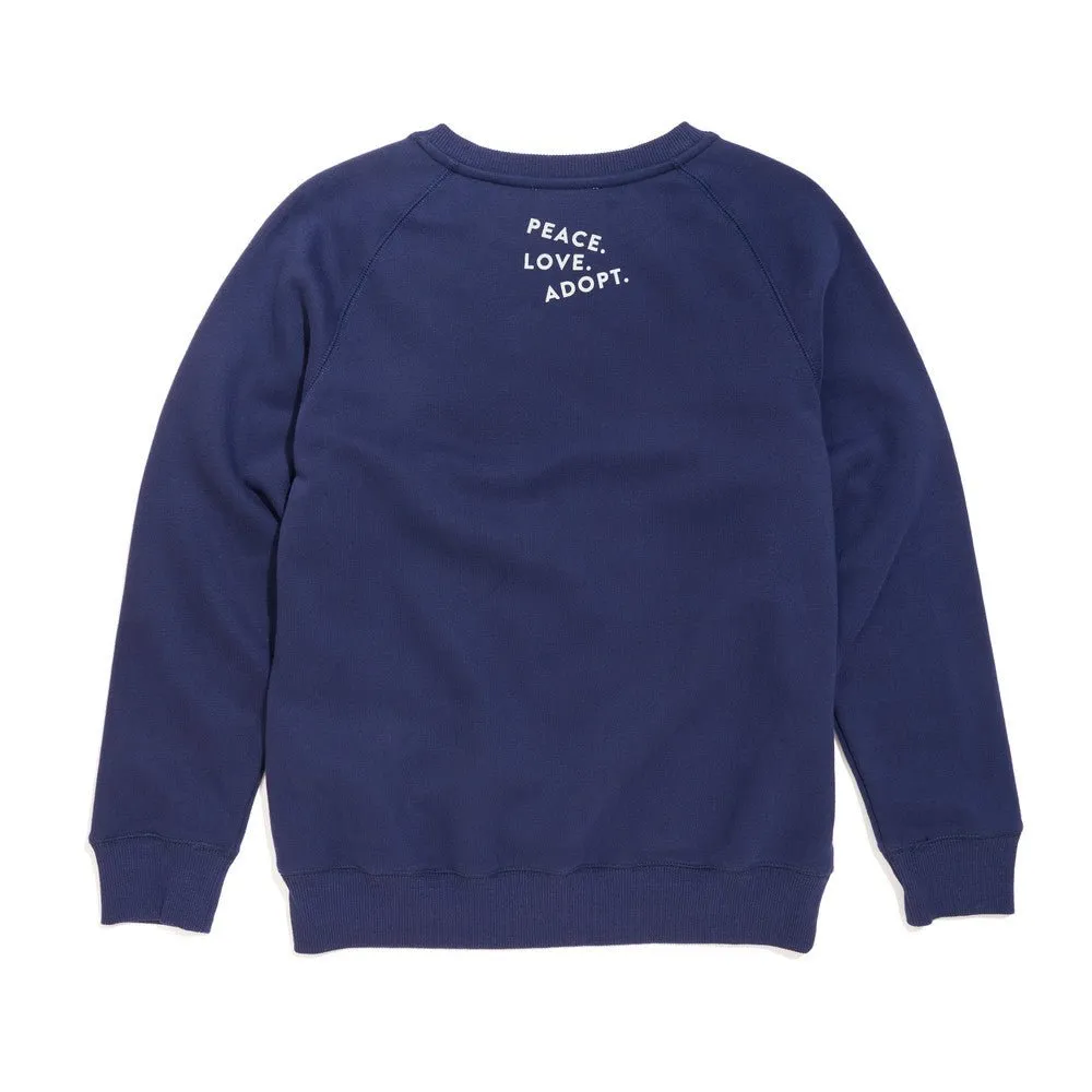 Found My Animal Big Full Heart Sweatshirt, Navy   Ice