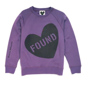 Found My Animal Big Full Heart Sweatshirt, Purple   Plum