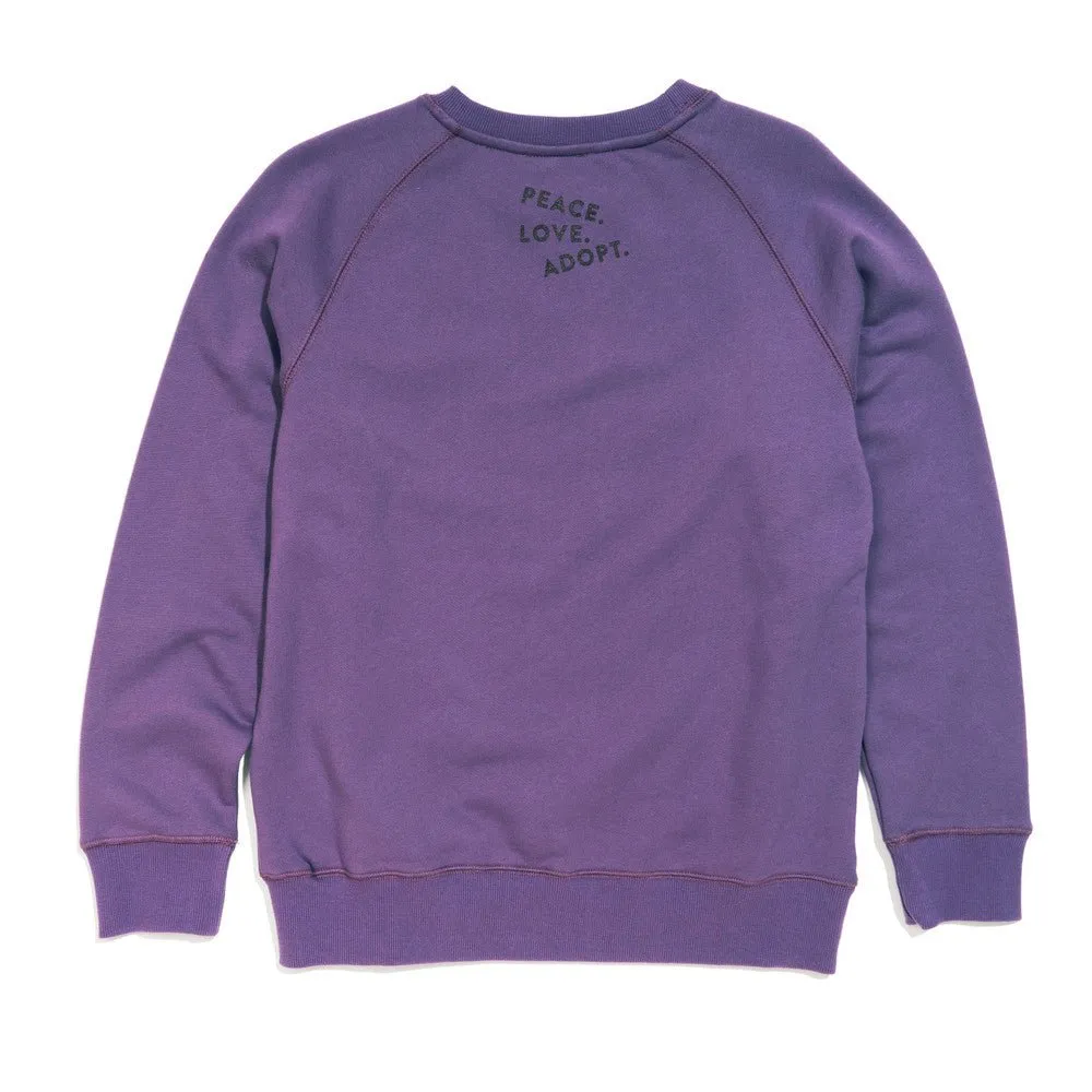 Found My Animal Big Full Heart Sweatshirt, Purple   Plum