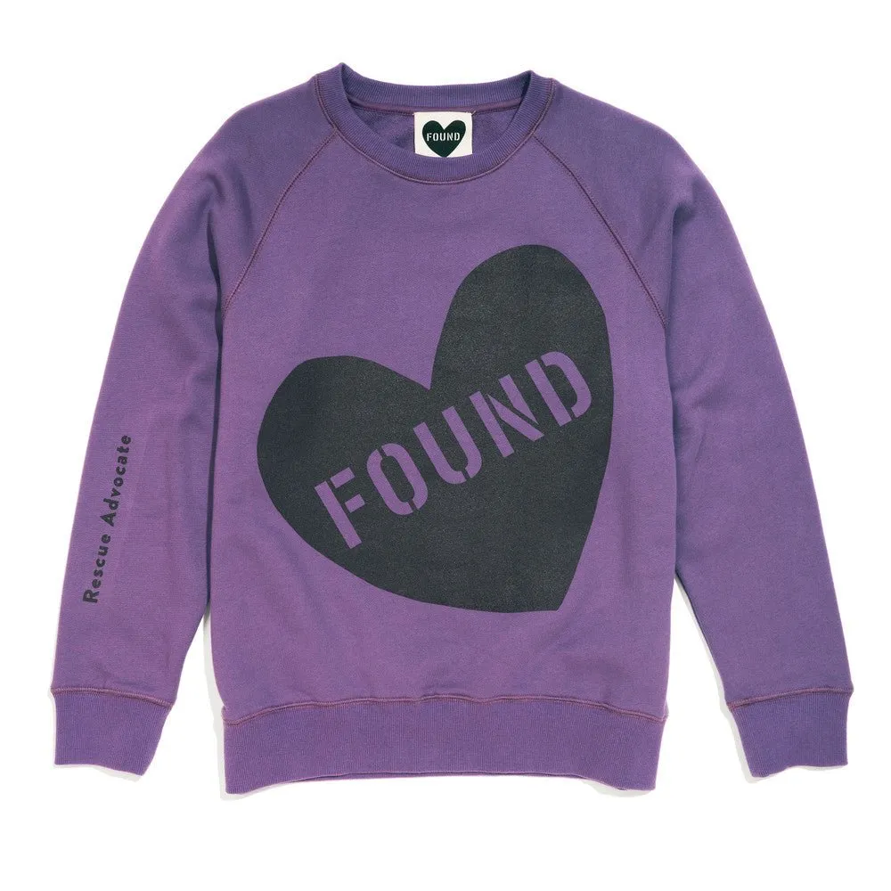 Found My Animal Big Full Heart Sweatshirt, Purple   Plum