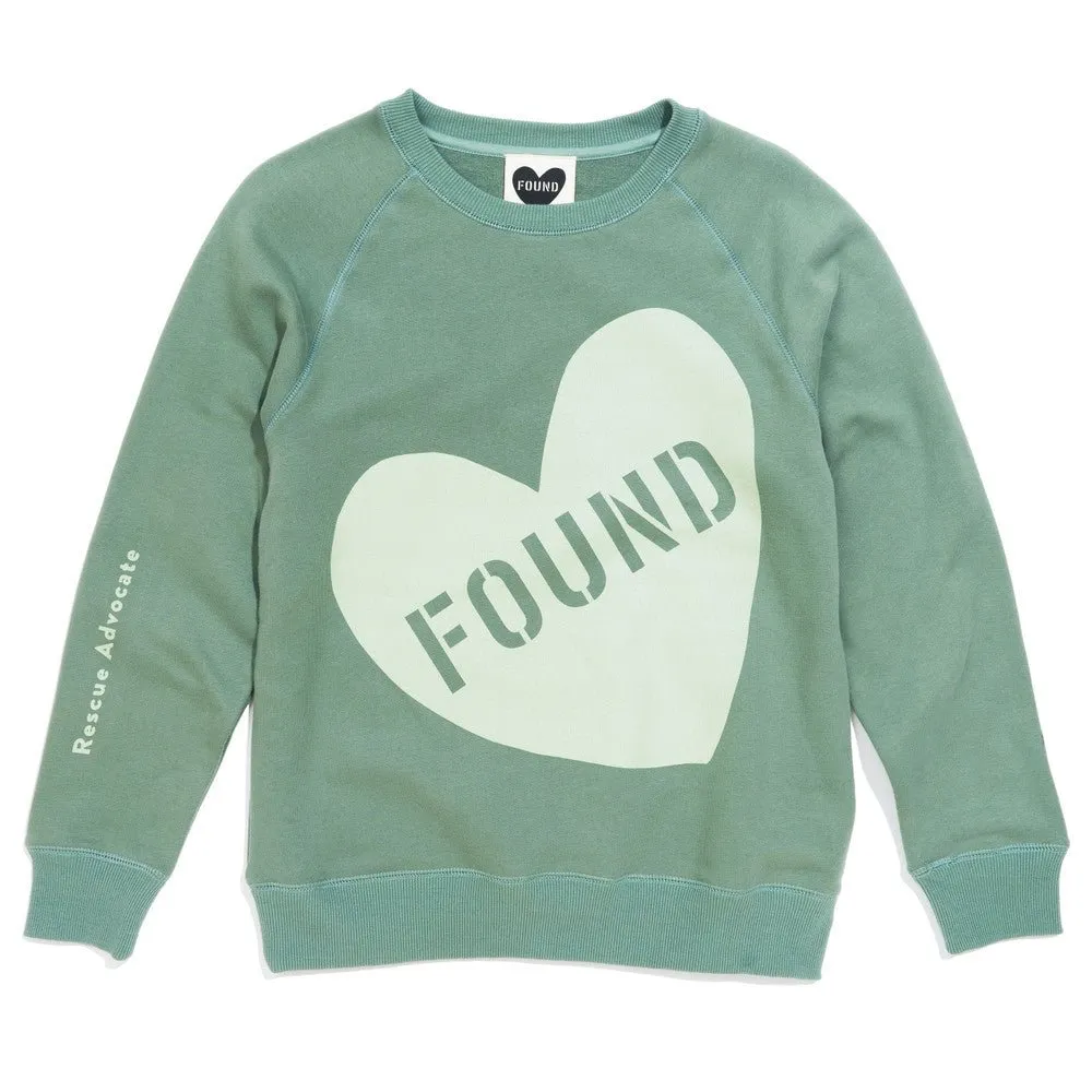 Found My Animal Big Full Heart Sweatshirt, Sage   Mint