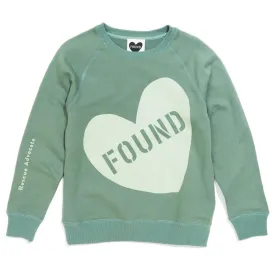 Found My Animal Big Full Heart Sweatshirt, Sage   Mint