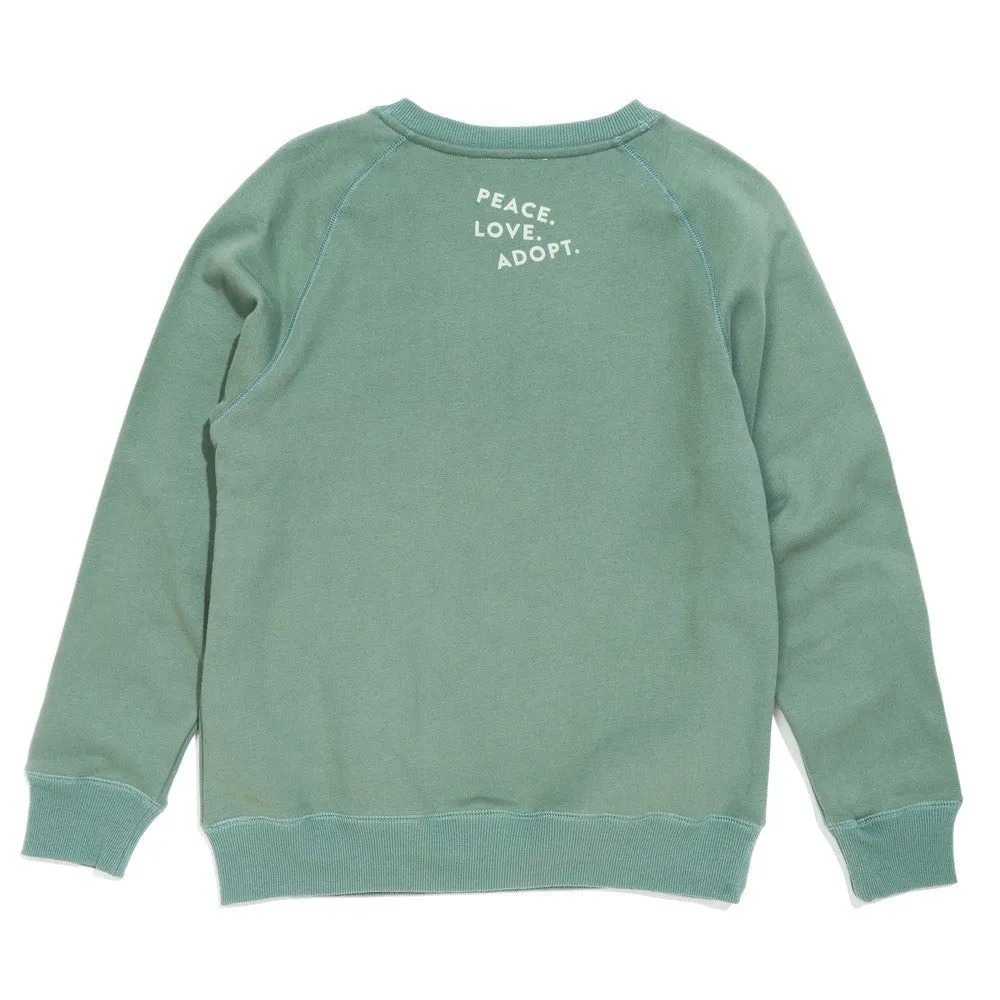 Found My Animal Big Full Heart Sweatshirt, Sage   Mint