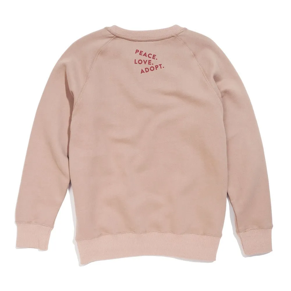 Found My Animal Big Full Heart Sweatshirt, Taupe   Rust