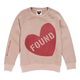 Found My Animal Big Full Heart Sweatshirt, Taupe   Rust