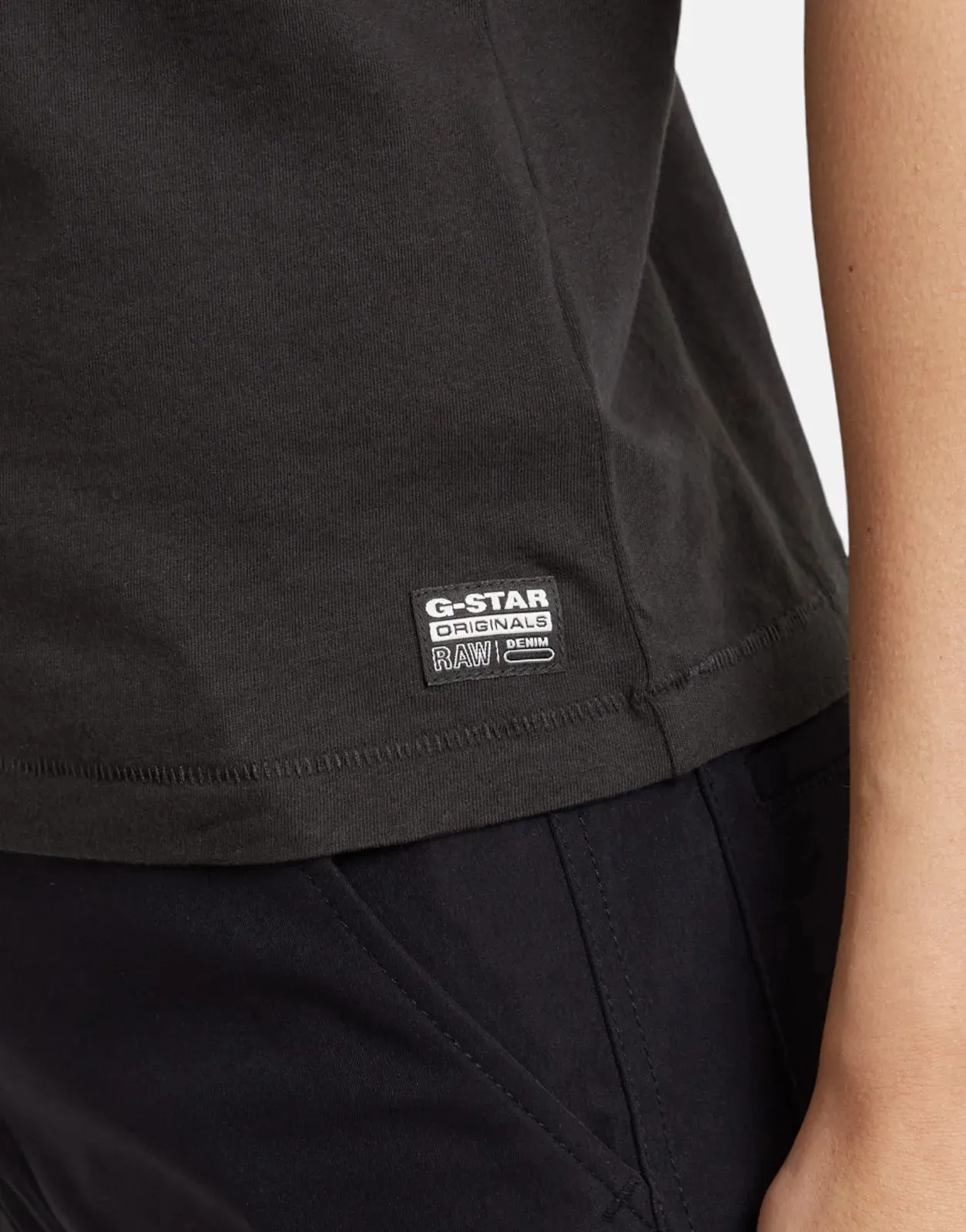G-Star RAW Faux Embroidered Logo T-Shirt Black
