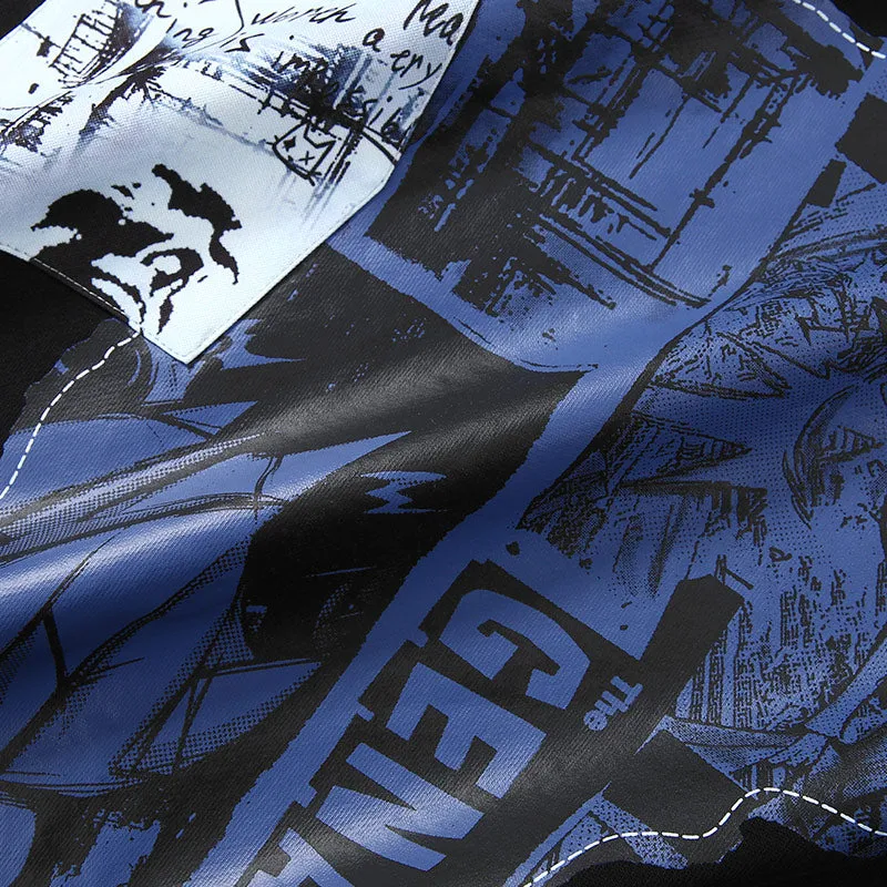 Graffiti Print Drop-Shoulder Sleeve Sweatshirt