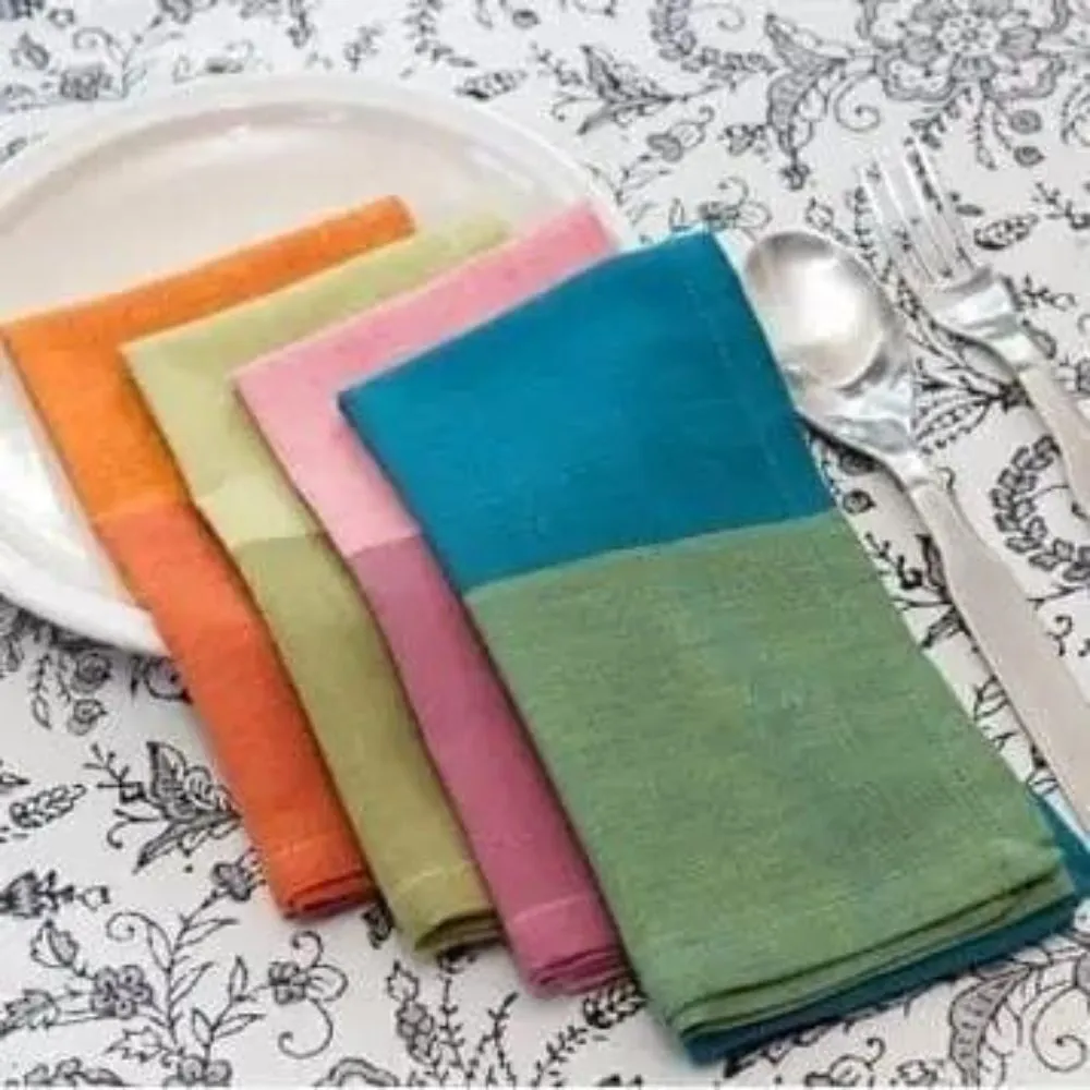 Hand-woven Chic Two-Tone Napkins, Set of 4