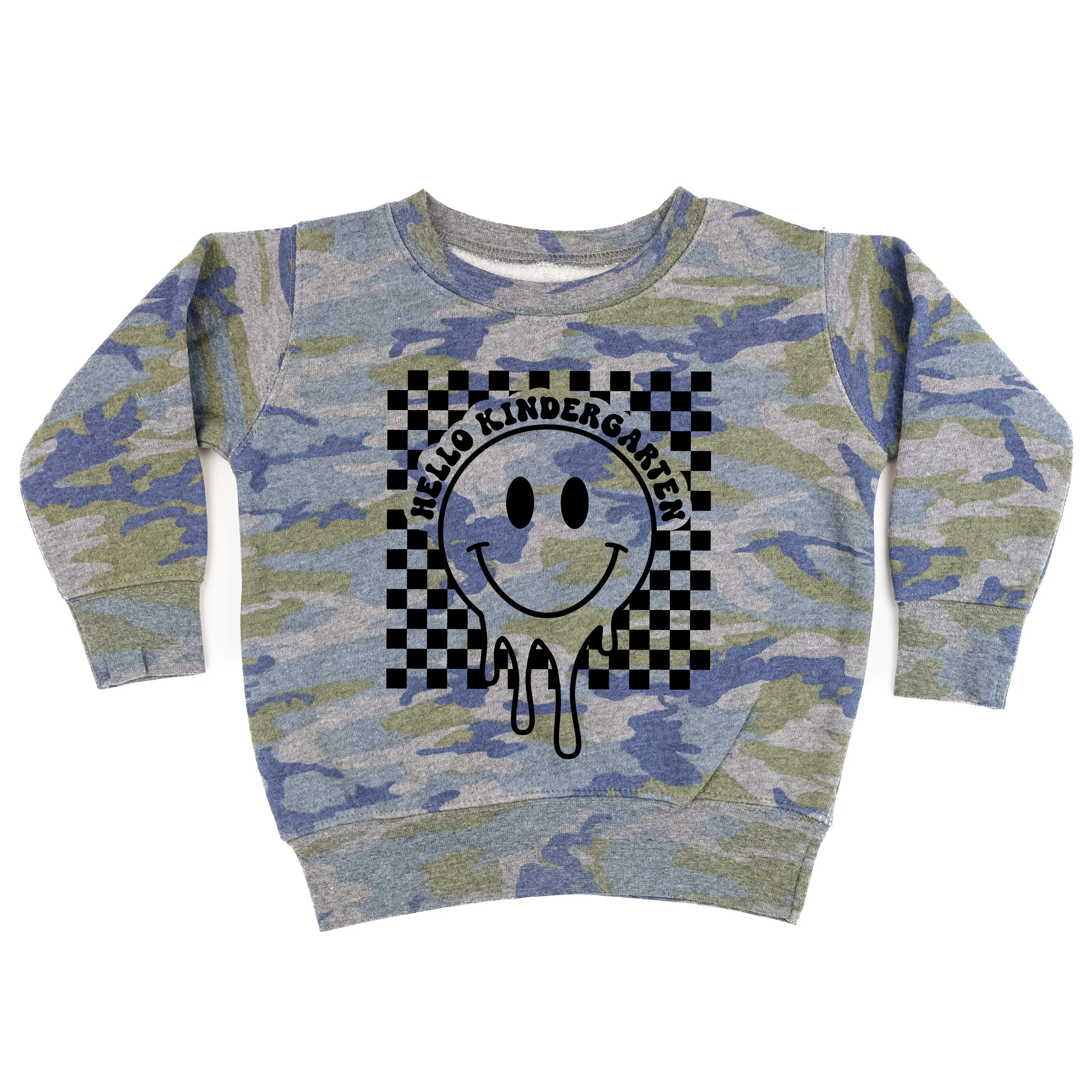 Hello Kindergarten - Checker Smiley - Child Sweater