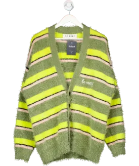 Le Merj Green Striped Cardigan UK M