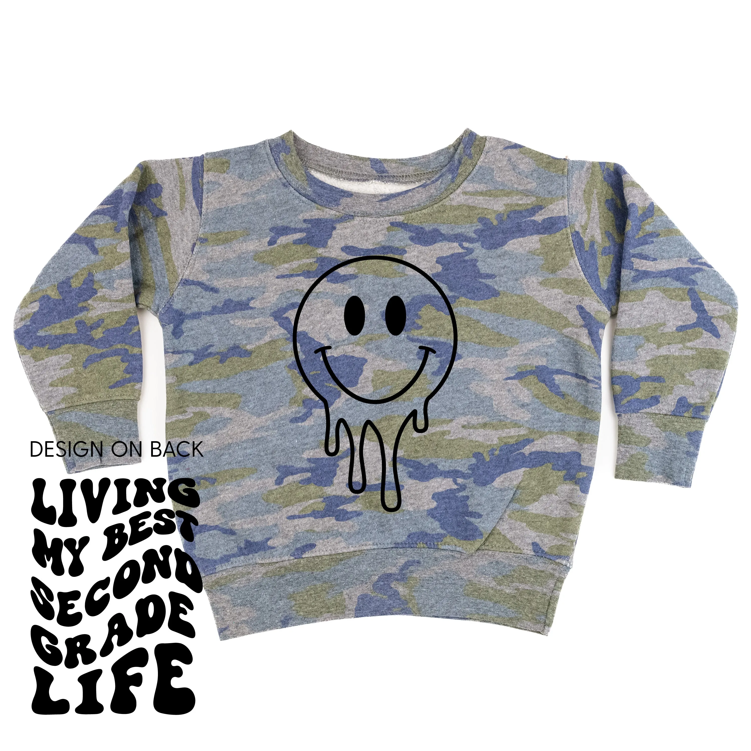 Living My Best Second Grade Life (w/ Full Melty Smiley) - Child Sweater