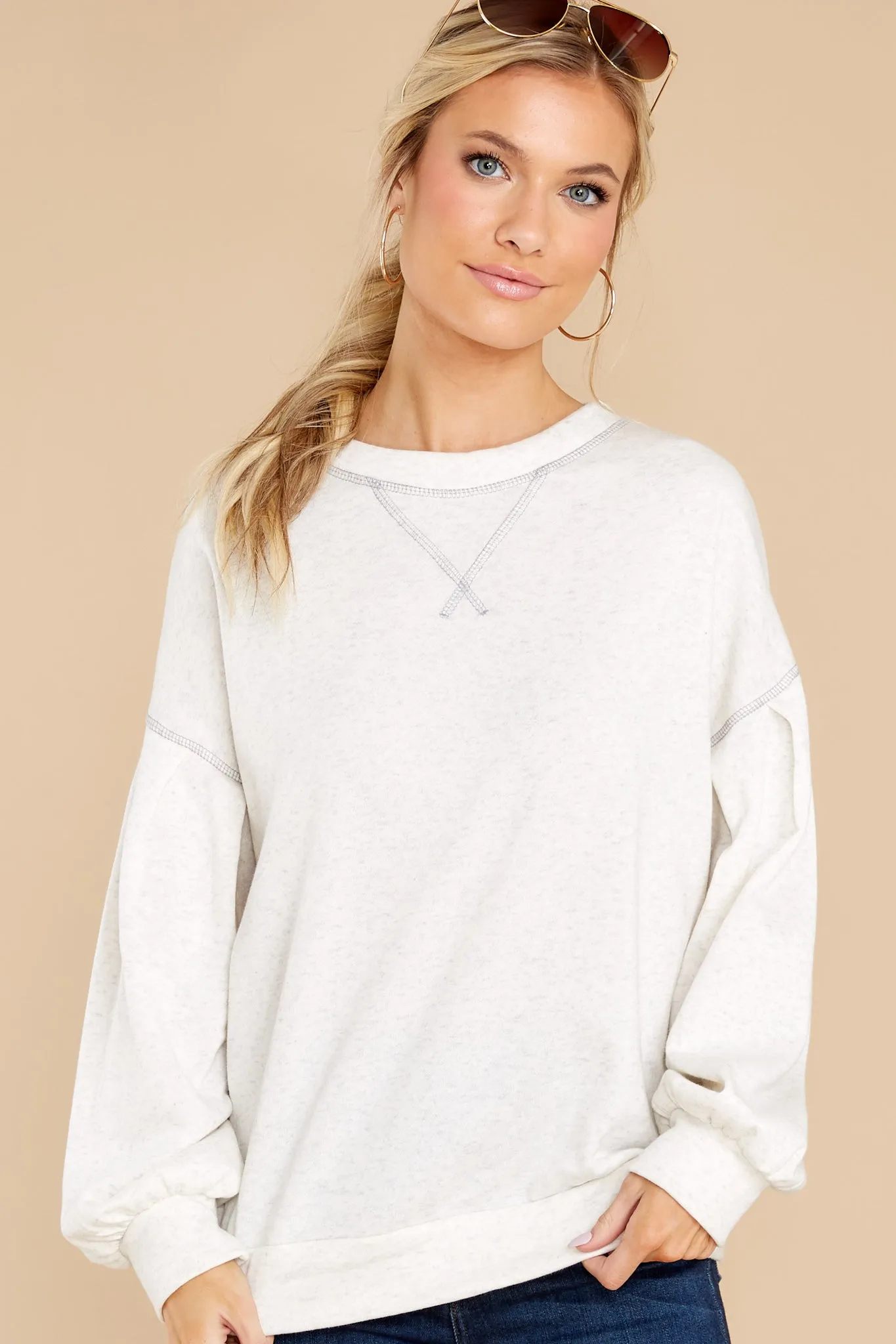 Longing To Lounge Oatmeal Sweatshirt