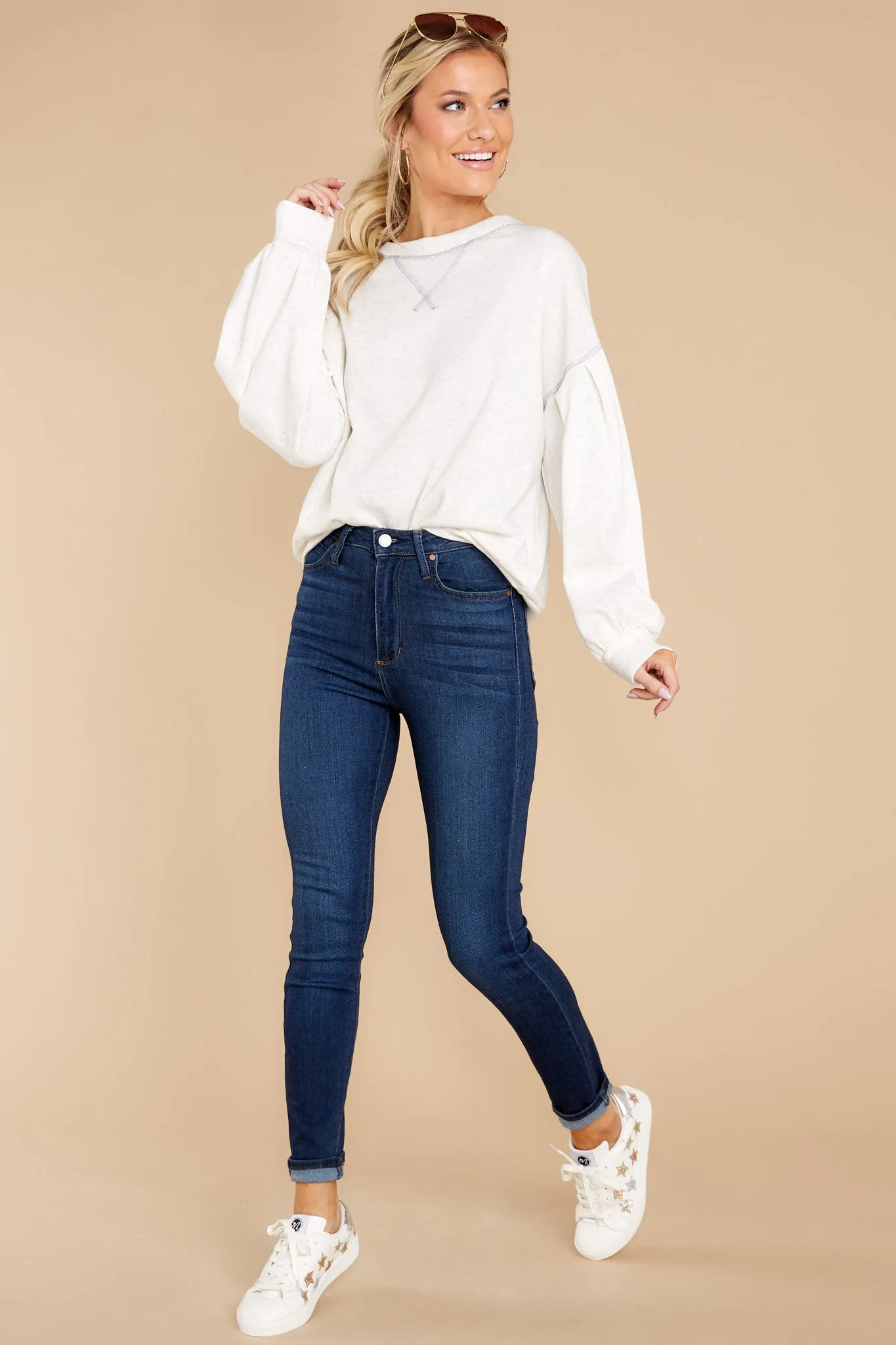 Longing To Lounge Oatmeal Sweatshirt