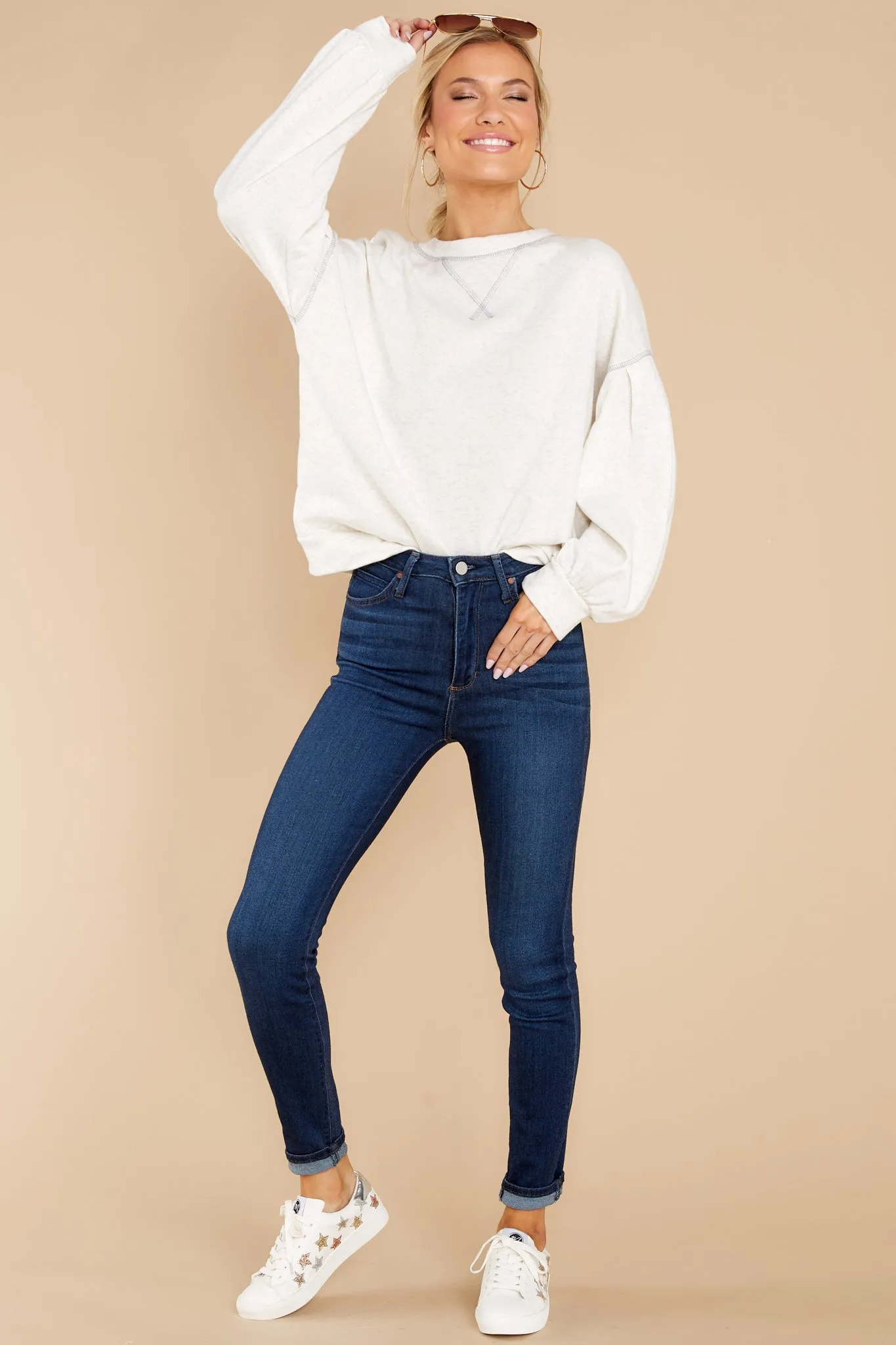 Longing To Lounge Oatmeal Sweatshirt