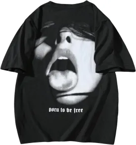 Men's Figure Print Round Neck Drop Shoulder Tee Short Sleeve Regular Pullover T Shirt