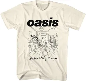 Oasis Band T Shirt Definitely Maybe Adult Natural Short Sleeve 90s Rock Music Vintage Style Graphic Tees