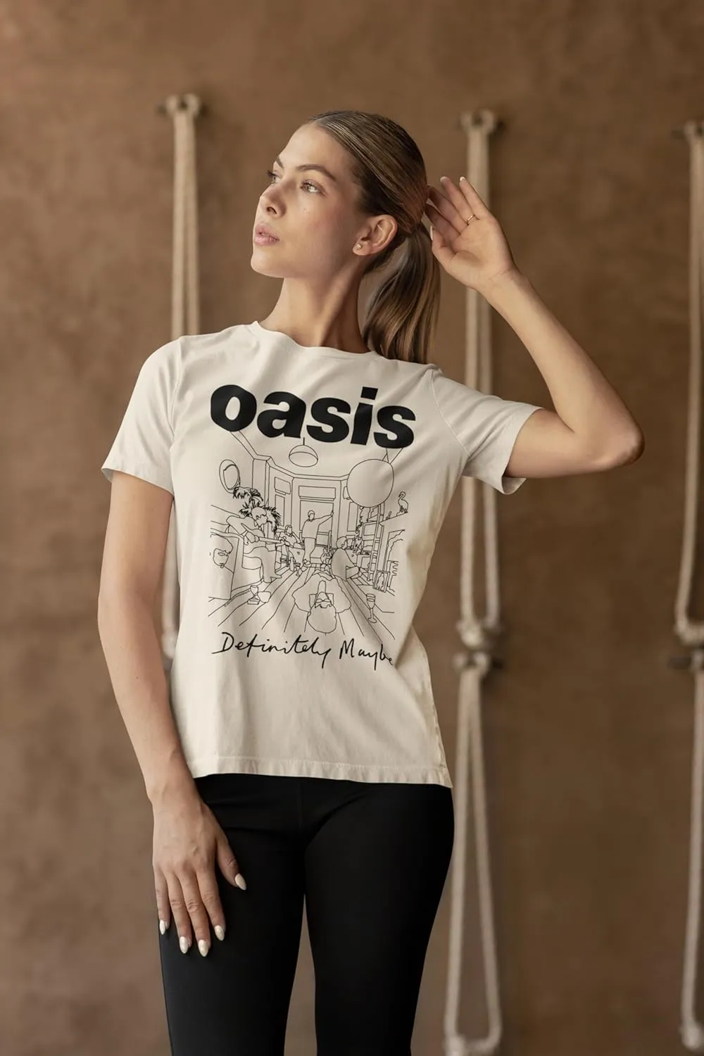 Oasis Band T Shirt Definitely Maybe Adult Natural Short Sleeve 90s Rock Music Vintage Style Graphic Tees
