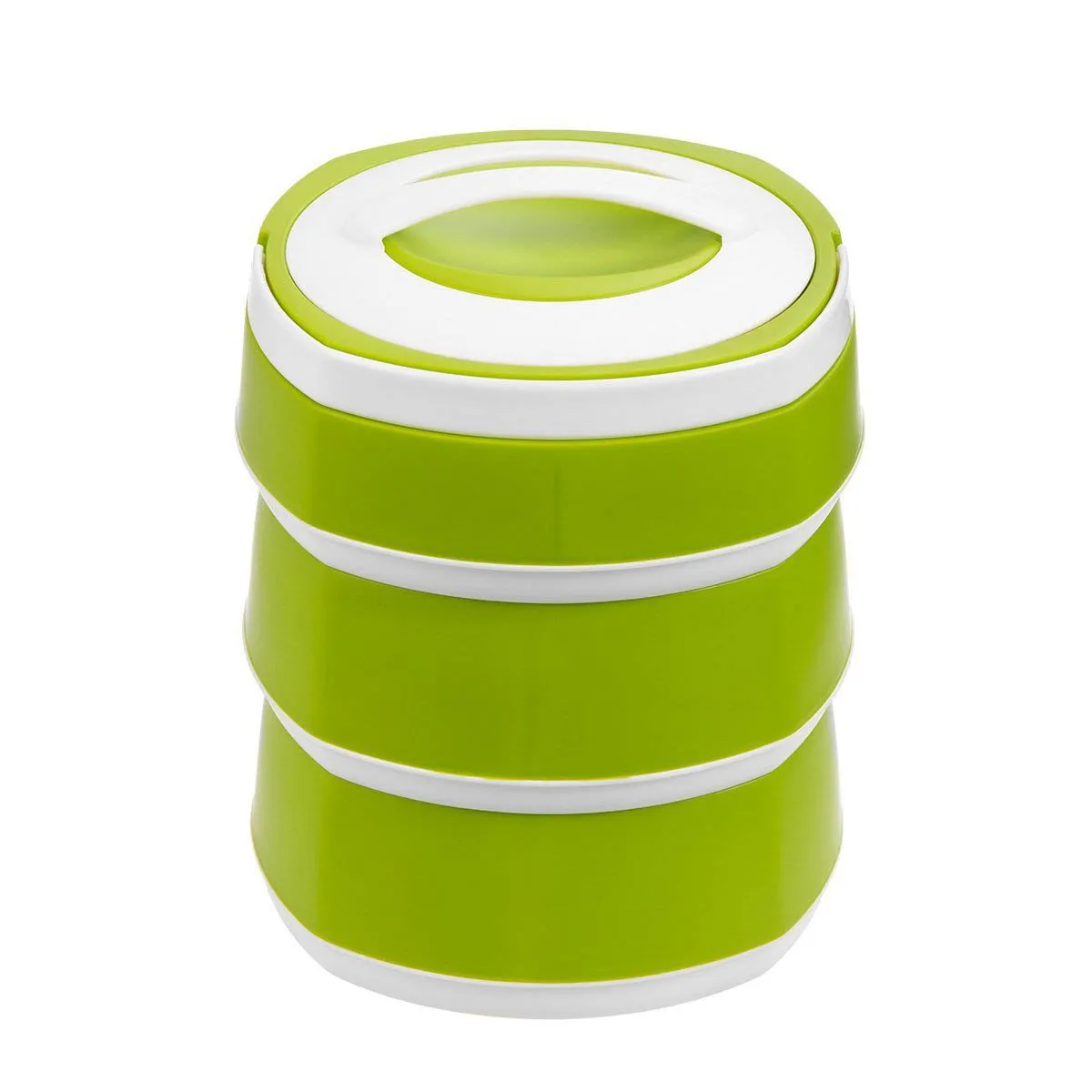 Phoenix Set of 3 Green Stackable Plastic Lunch Boxes | 61 oz | Stainless Steel Insulation