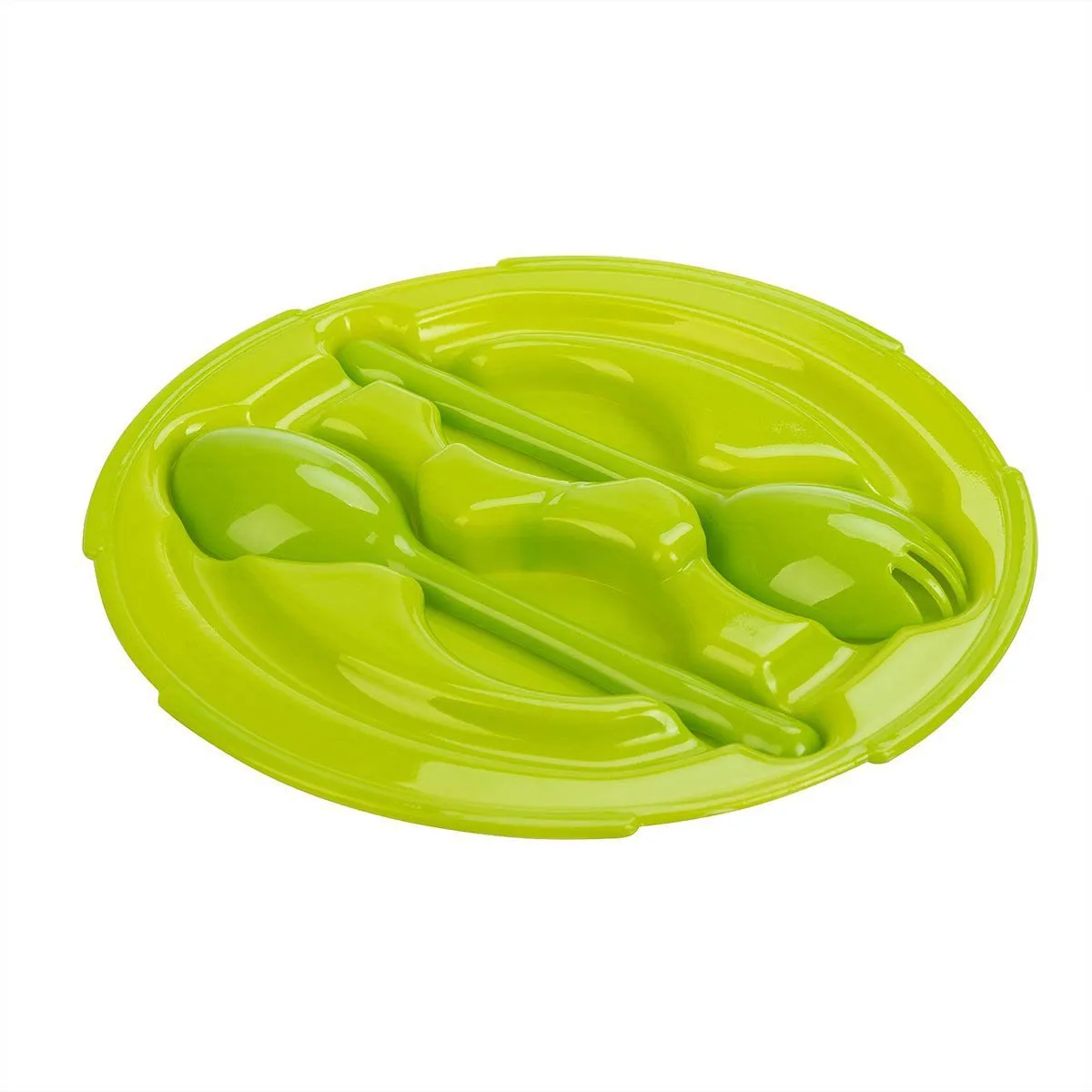 Phoenix Set of 3 Green Stackable Plastic Lunch Boxes | 61 oz | Stainless Steel Insulation