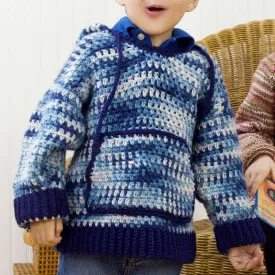 Red Heart Crochet Child's Hooded Sweatshirt