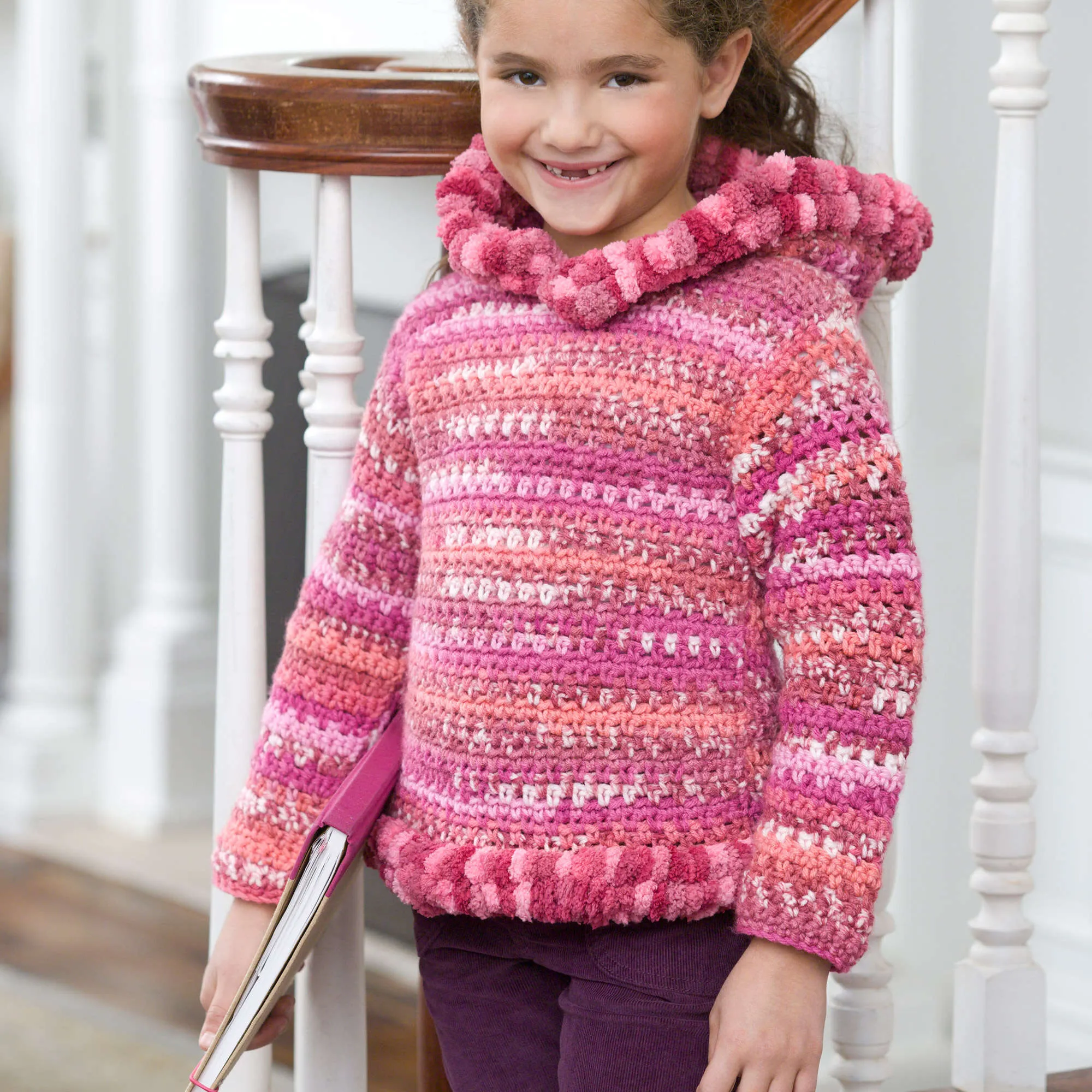 Red Heart Crochet Girlie Hoodie
