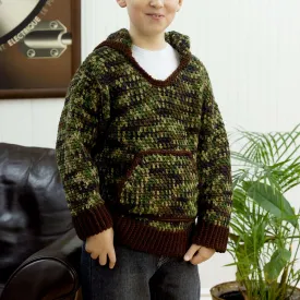 Red Heart Crochet Kid's Hooded Sweatshirt