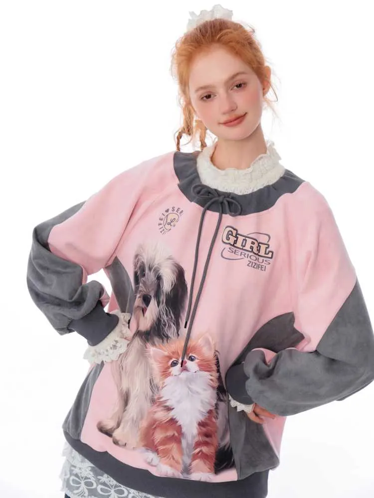 Round neck printed sweatshirt【s0000010149】