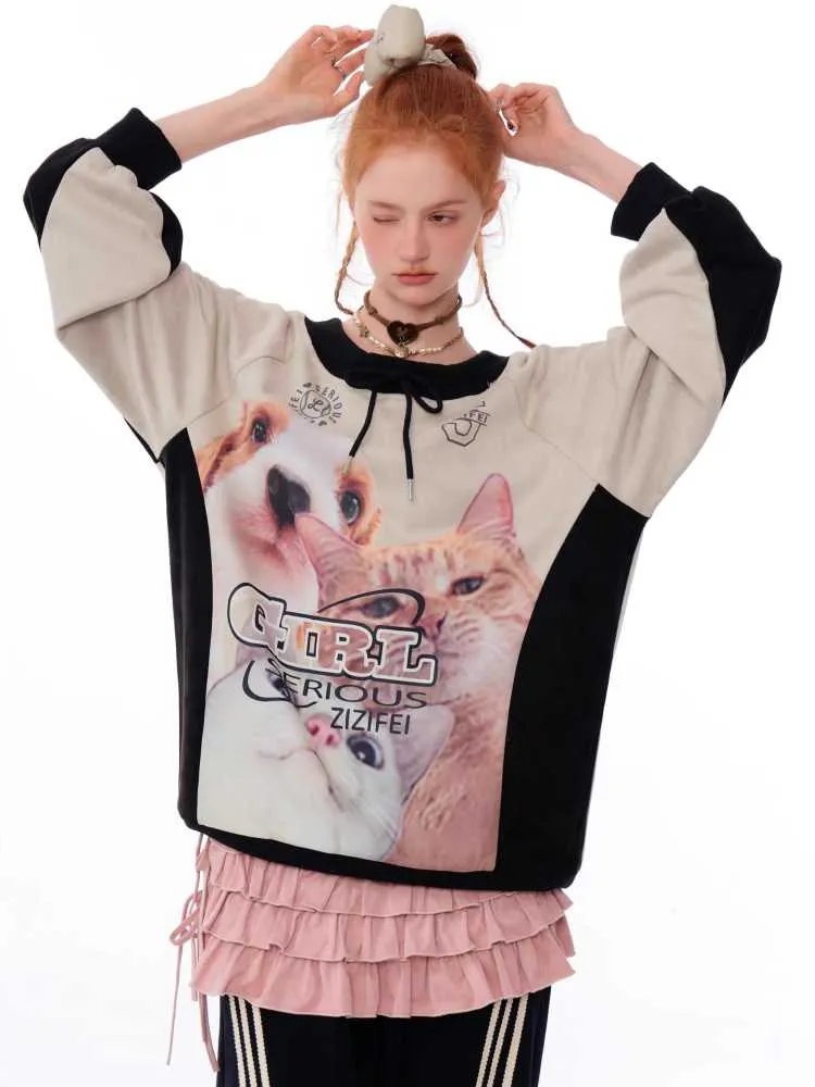 Round neck printed sweatshirt【s0000010149】