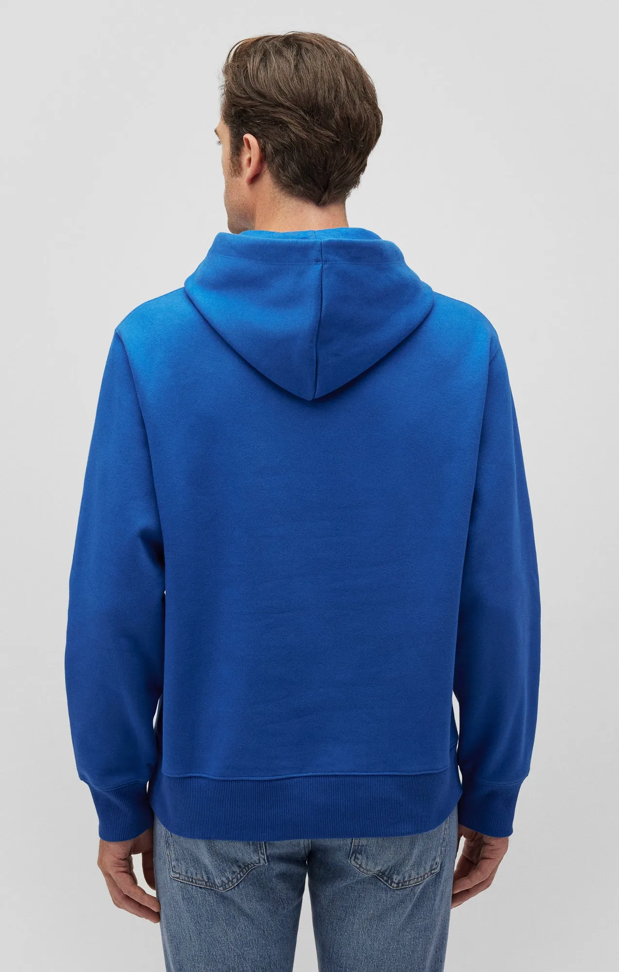 SNAP-BUTTON HOODIE IN TRUE BLUE