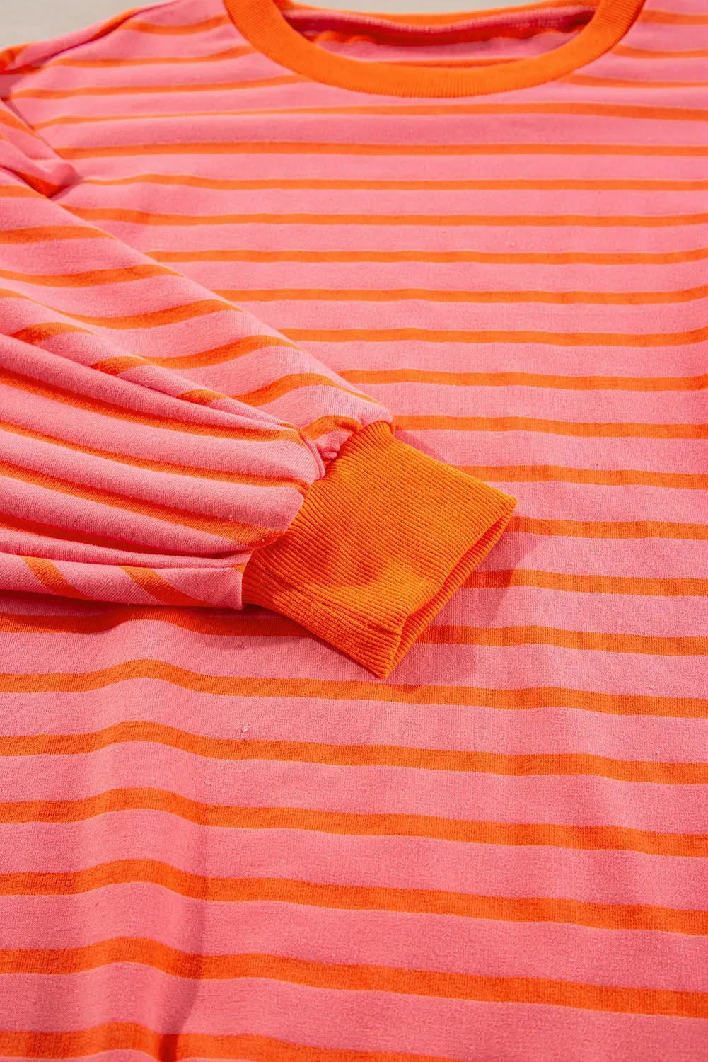 TEEK - Striped Dropped Shoulder Long Sleeve Sweatshirt