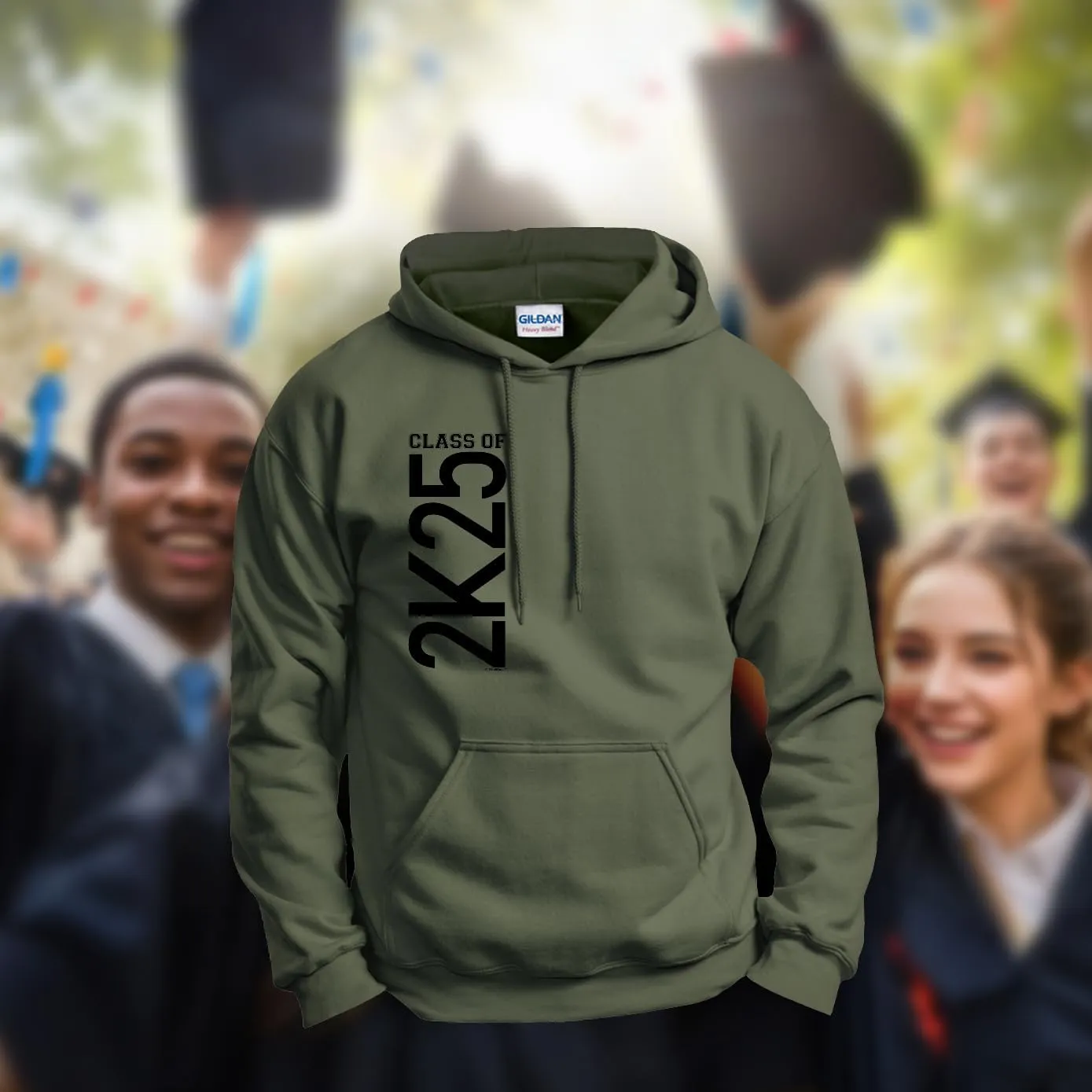 ThisWear 2025 Graduation Class of 2K25 Graduation Long Sleeve Hoodie Sweatshirt