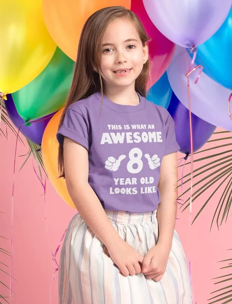 Tstars 8th Birthday Shirts for Boys Girls This is What an Awesome 8 Year Old Looks Like Youth Kids T-Shirt