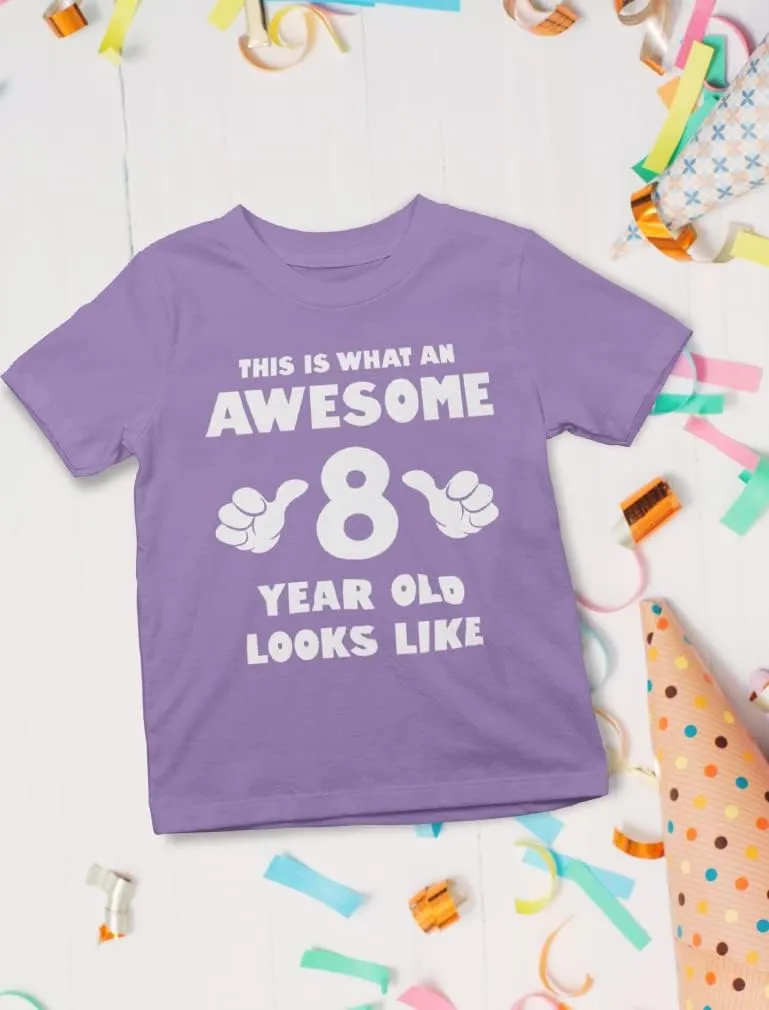 Tstars 8th Birthday Shirts for Boys Girls This is What an Awesome 8 Year Old Looks Like Youth Kids T-Shirt