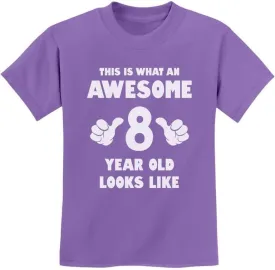Tstars 8th Birthday Shirts for Boys Girls This is What an Awesome 8 Year Old Looks Like Youth Kids T-Shirt