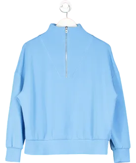Varley Blue DoubleSoft Hawley Half Zip Sweat UK S