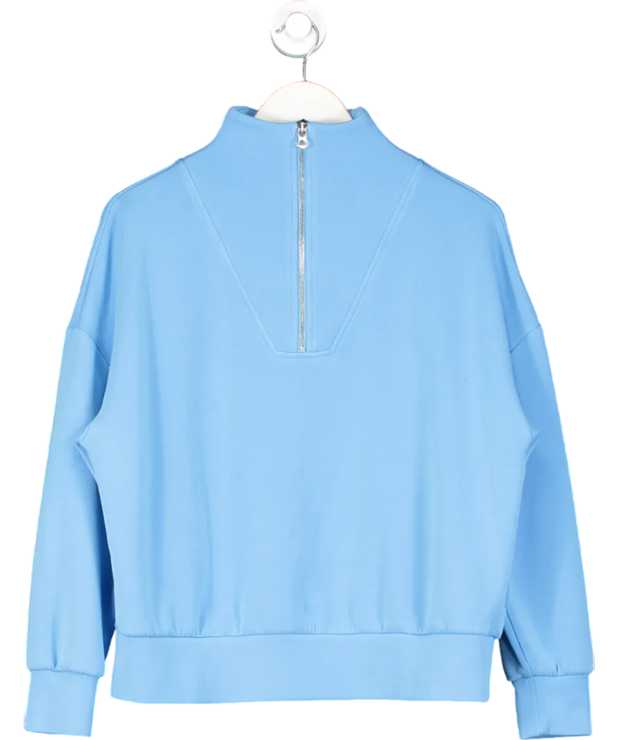 Varley Blue DoubleSoft Hawley Half Zip Sweat UK S