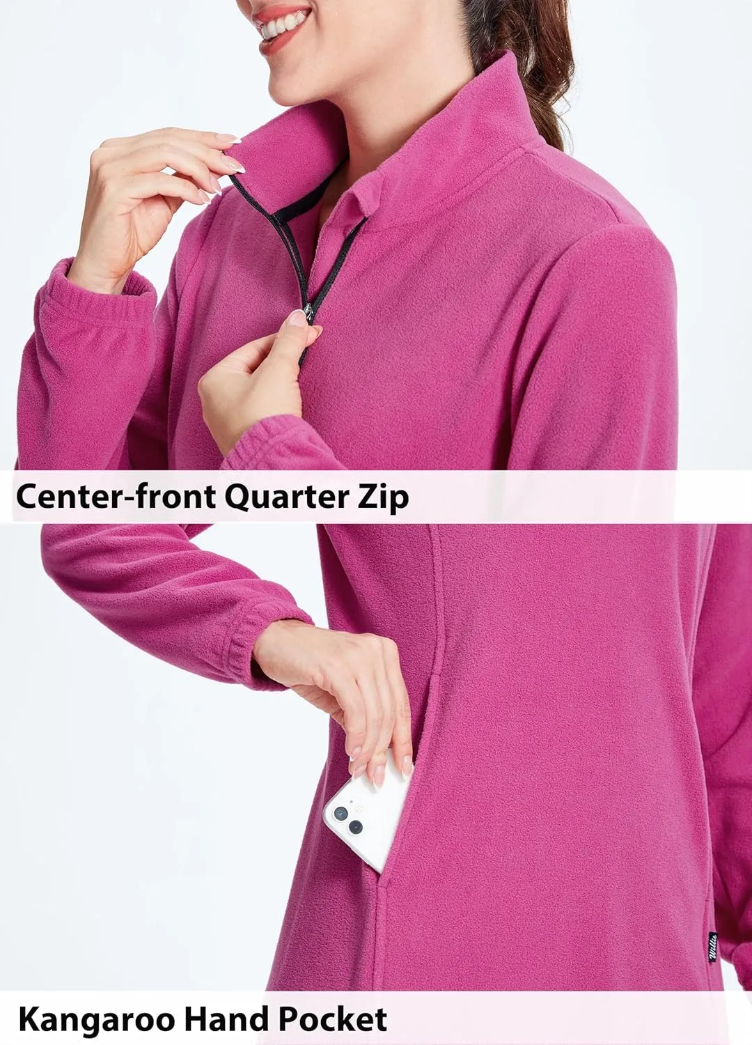 Willit Women's Fleece Dress Sweatshirt Thermal Long Pullover Polar Winter Dress with Pocket