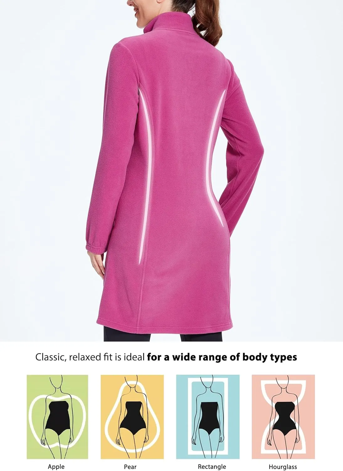 Willit Women's Fleece Dress Sweatshirt Thermal Long Pullover Polar Winter Dress with Pocket