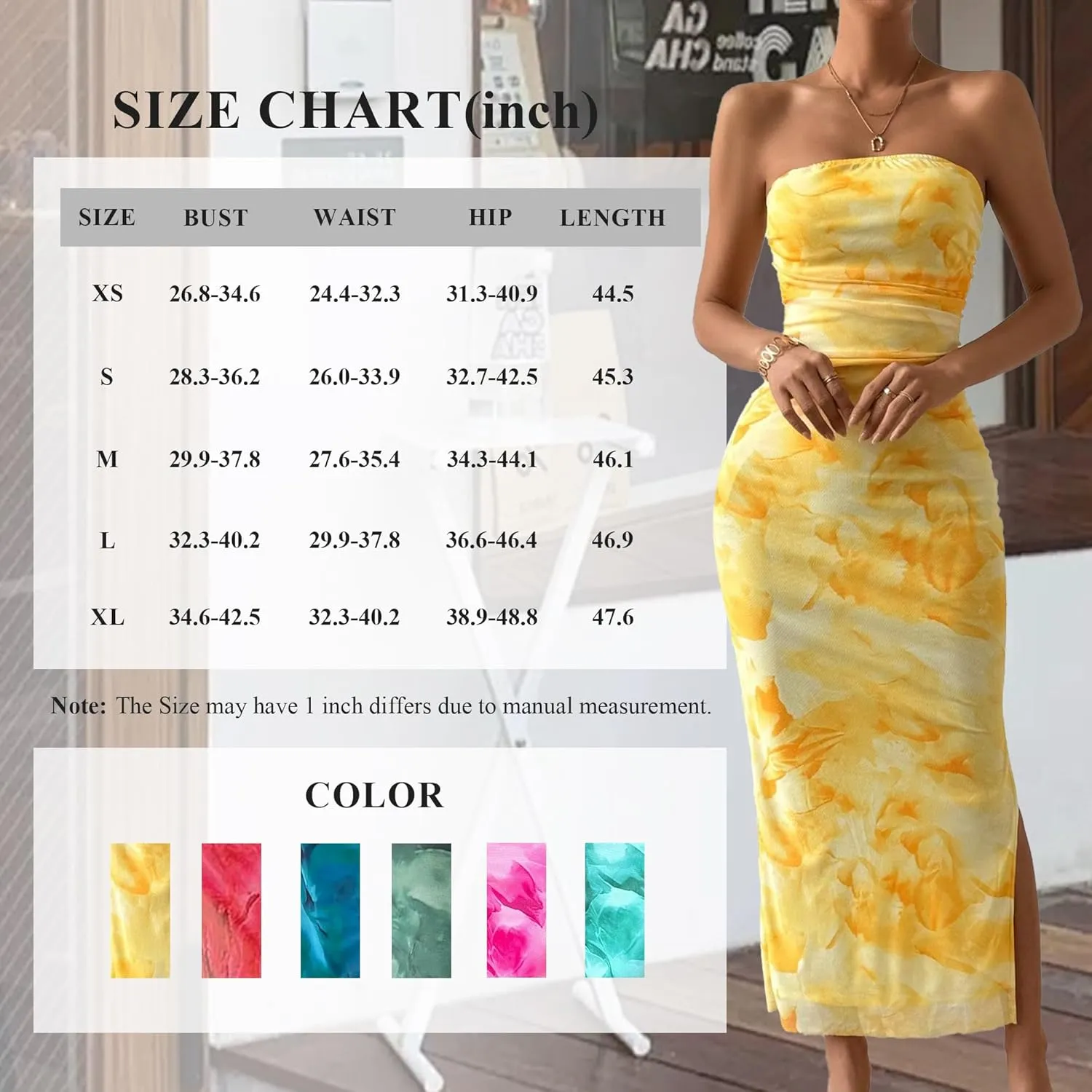 Women's Summer Strapless Dresses Maxi Bodycon Tube Top Dress Floral Beach Vacation Clothes for Women